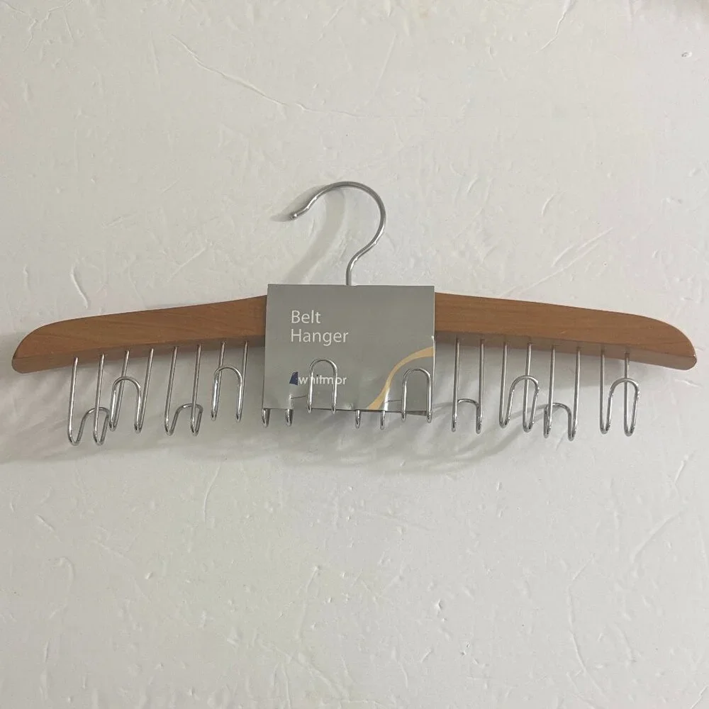 Whitmore Wooden Belt Necklace Scarf Jewelry Hanger Organizer 12 Hooks